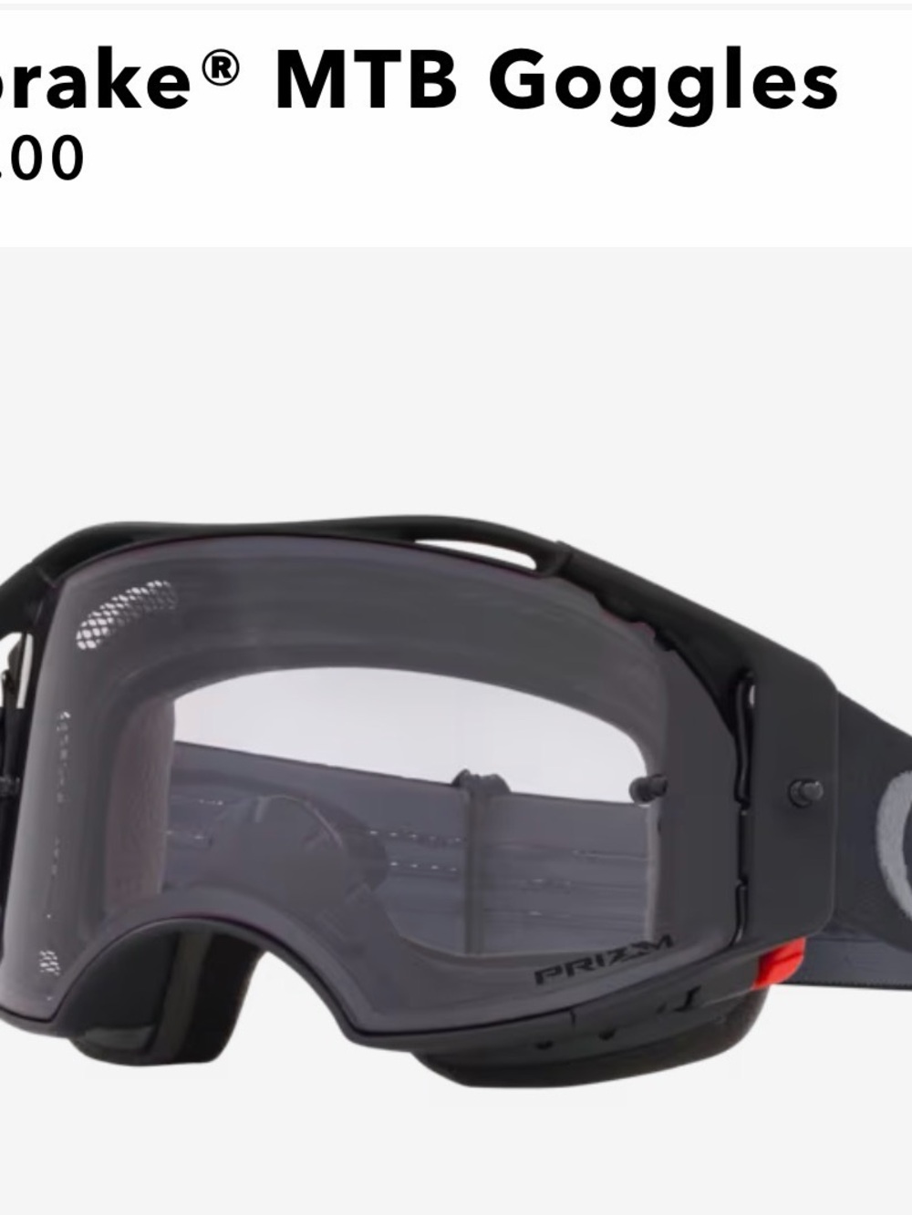 Oakley Airbrake MTB Black Gunmetal Goggles with prism low light